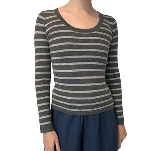 Victoria’s Secret Luxury Blend Sweater Striped Fitted Cashmere Silk Size Small